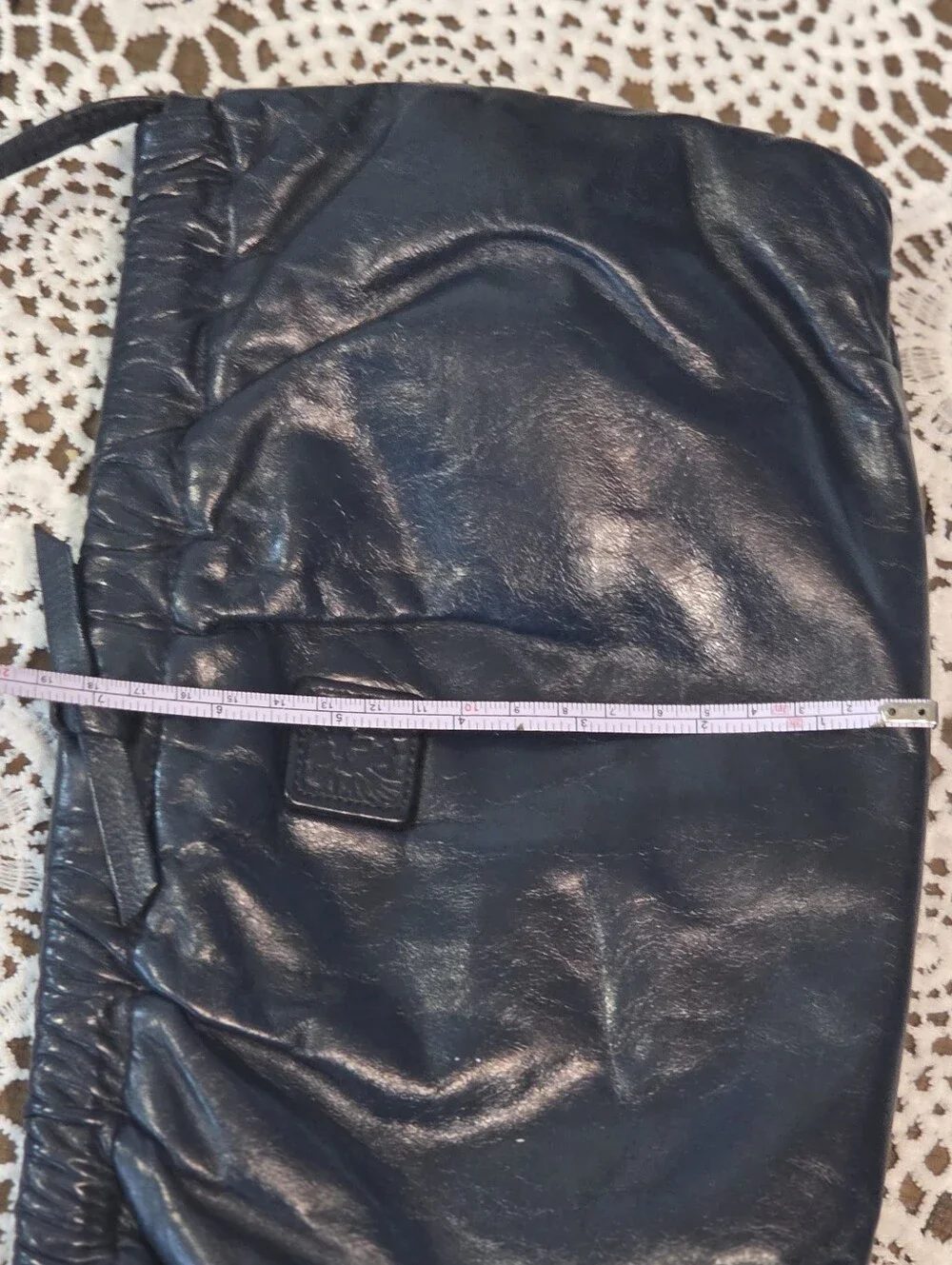 Vintage Anne Klein Navy Leather Clutch Or Shoulder Bag